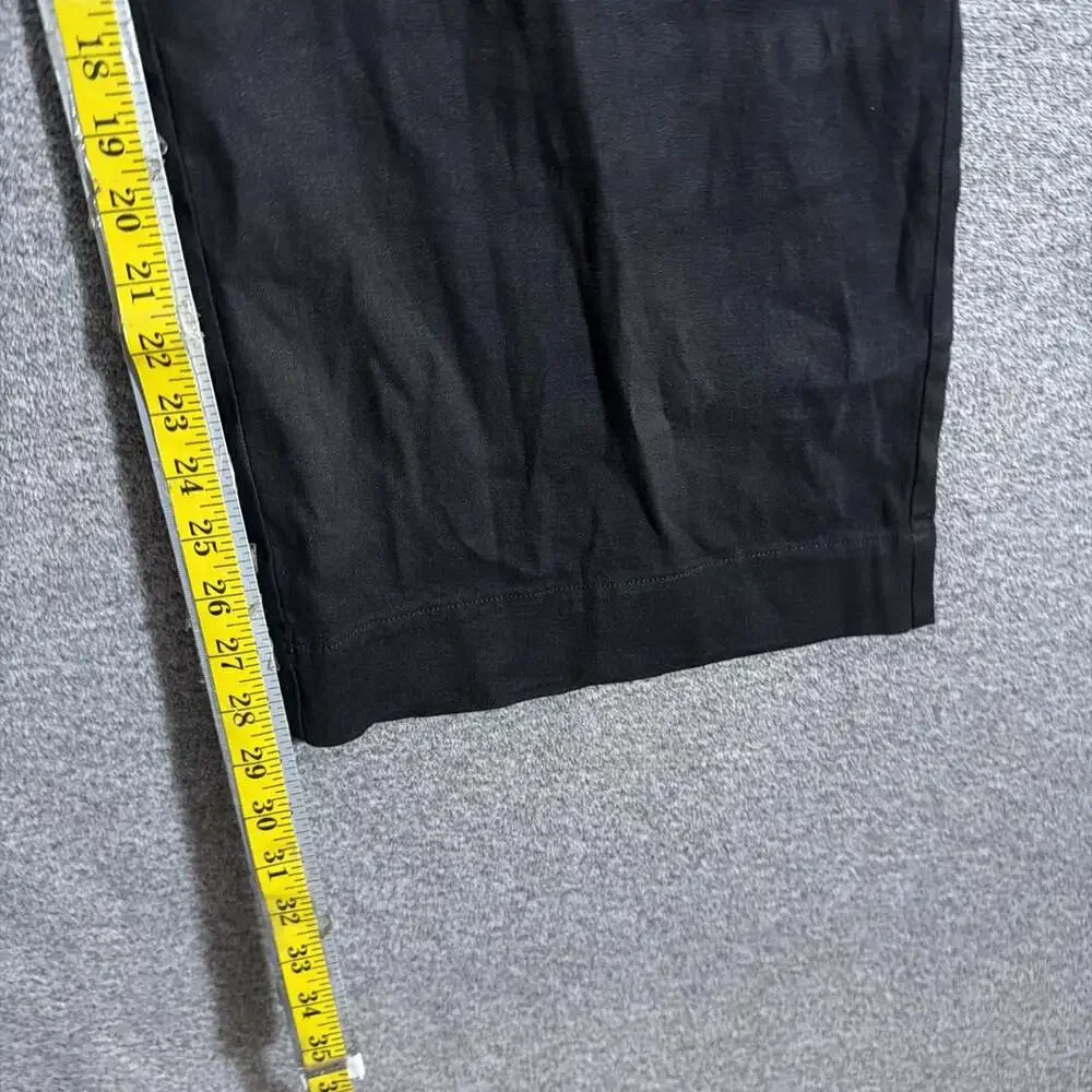 NWT Everlane Women's Size 6 Black Stretch Flax Linen Wide Leg High Rise Trouser